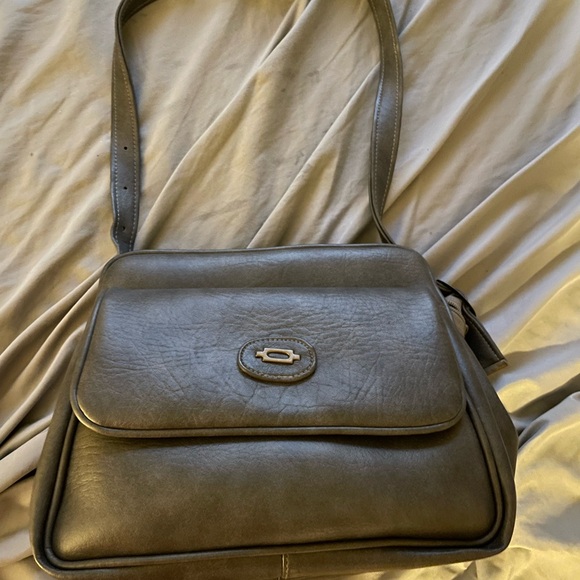 Vintage Handbags - NWT Vintage 1980s gray leather shoulder bag